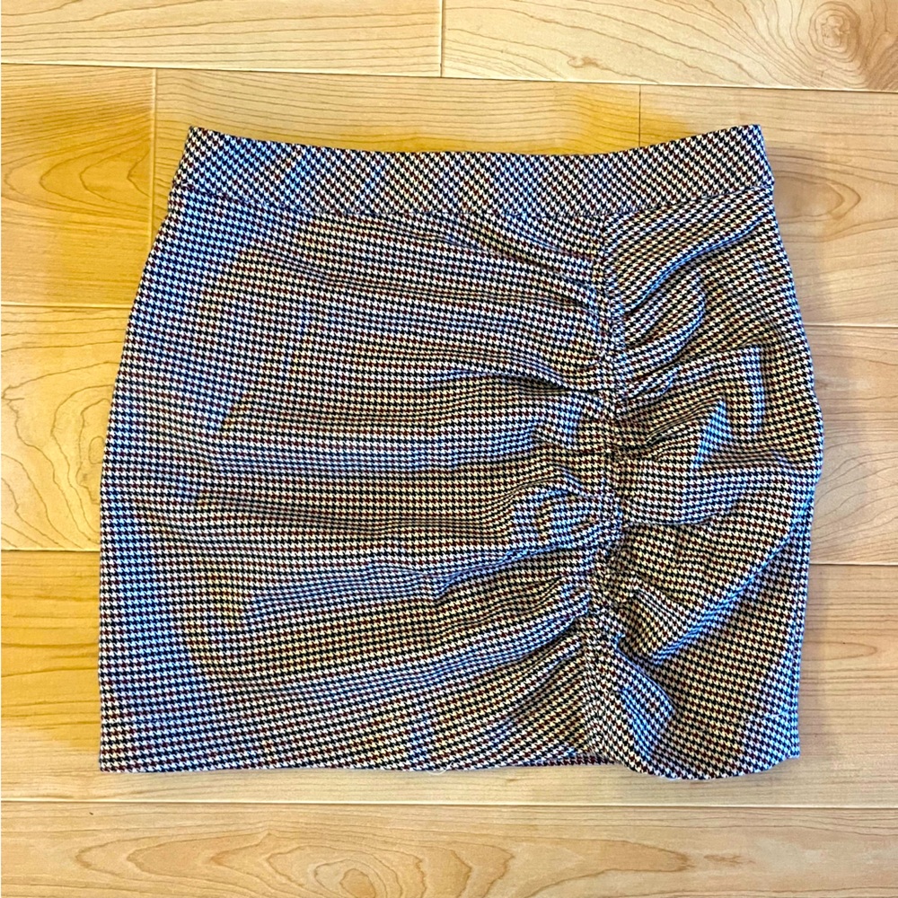 Free People Houndstooth plaid skirt